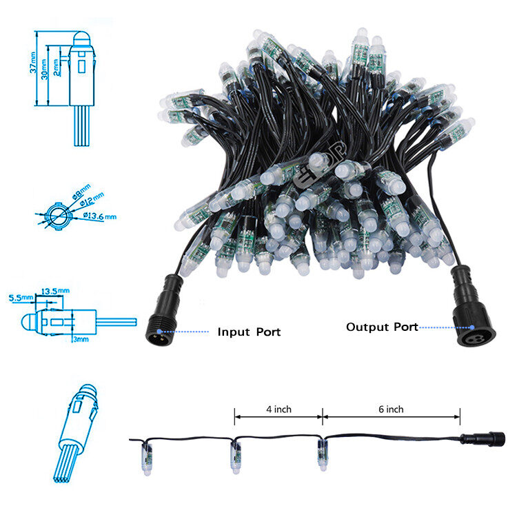 12mm Bullet WS2811 Custom pixel string - Image 3